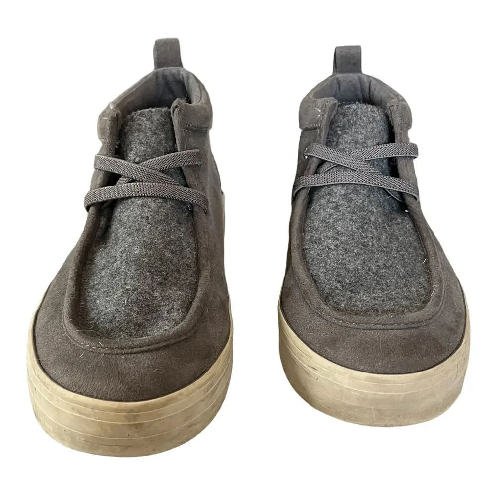 Old Navy Boys High Top Faux Suede Elastic Lace Sneakers Shoes Koalabee Size 6